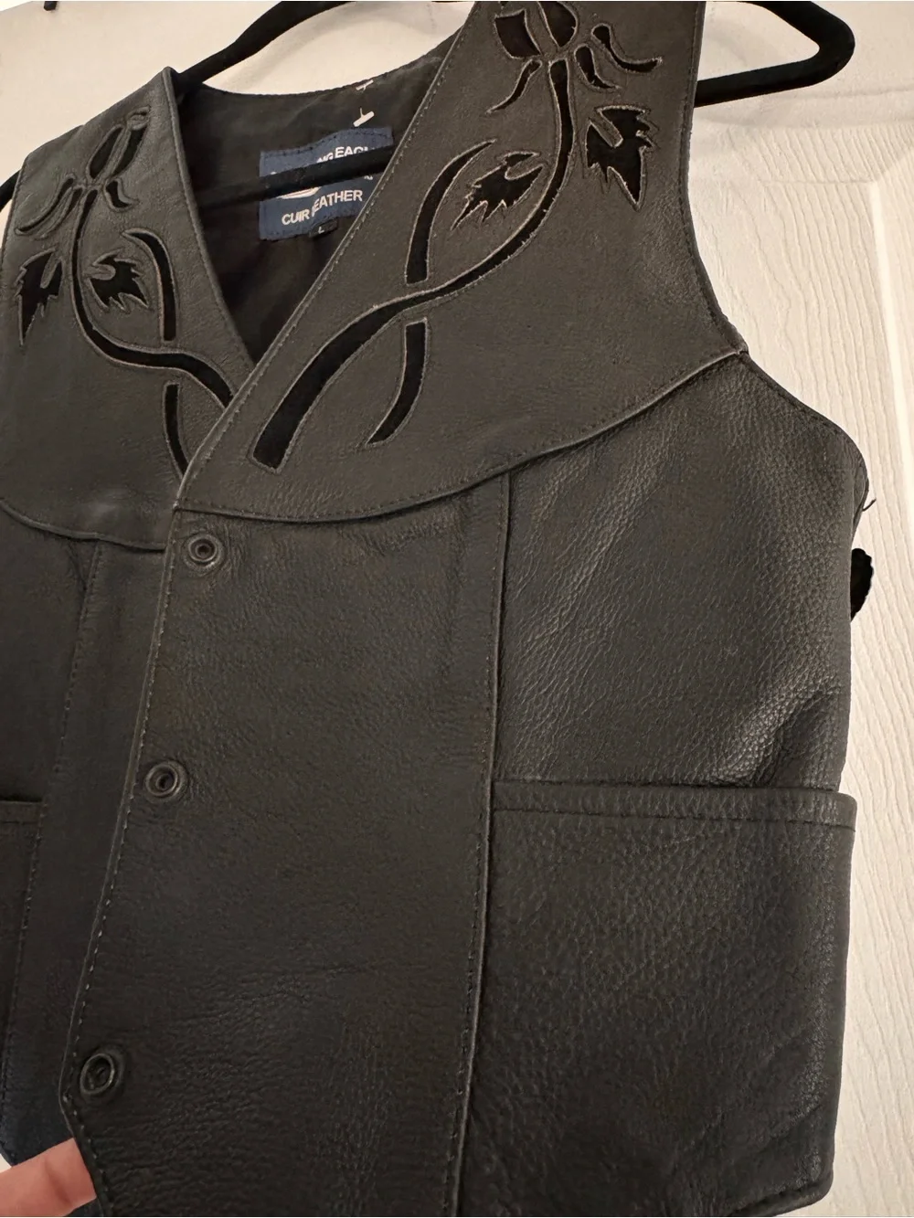 Rare Harley Davidson Screaming eagle Women's Black Leather Vest - Picture 6 of 6